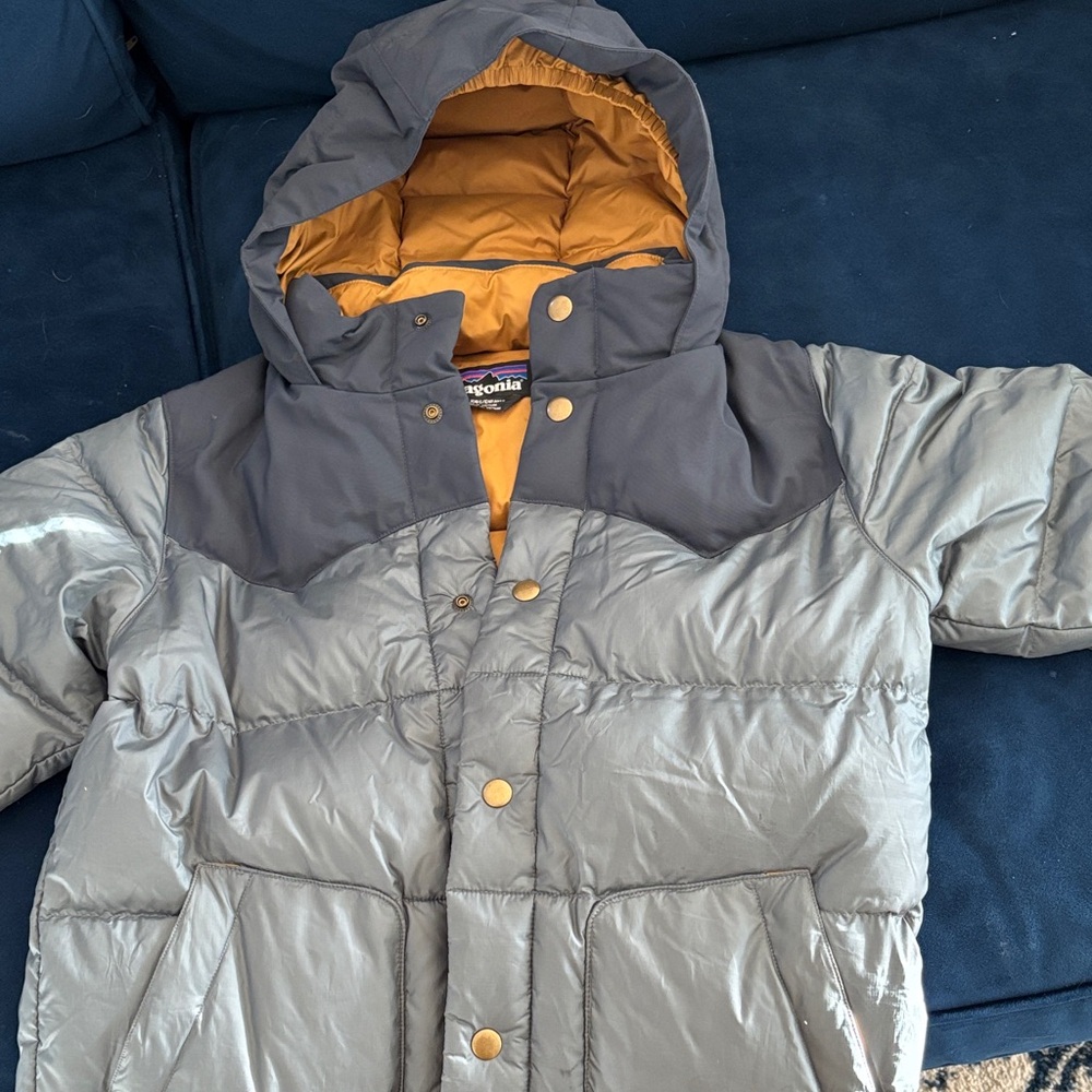 Patagonia Kids Gray and Charcoal Puffer Jacket